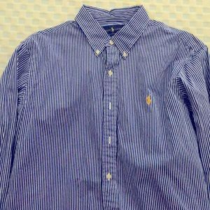 Ralph Lauren XL blue pinstripe button up